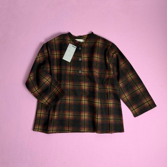NWT Bemon| Boys Plaid Banded Collar  Shirt
Size 5-6Y - Picture 1 of 8